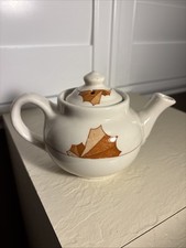 Vintage Bailey Walker Luxor Ivory Bedford Teapot Mapple Leaves Porcelain 6.5” picture