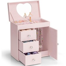 Vlando Musical Jewelry Box Girl Ballerina 4 Layer Pink picture