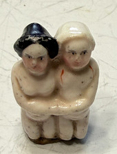 Antique Chang & Eng Bunker Conjoined Siamese Twins Porcelain Miniature Figurine picture
