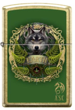 Zippo Windproof Anne Stokes Designed Earth Wolf Lighter, 46407, New In Box picture