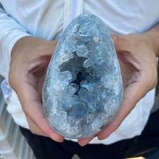 2.3lb Natural Blue Celestite Crystal Geode Quartz Cluster Mineral Specimen picture