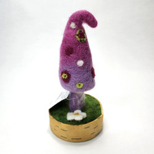 Woodland Mushroom Purple Paradise Fair Trade Felted Wool Figurine picture