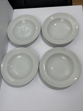 Williams Sonoma Brasserie White Set Of 4 Rimmed Soup, Pasta Bowls 9” D  picture