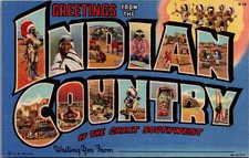 Greetings from Indian Country Southwest Multi-View Postcard Curteich-Chicago picture