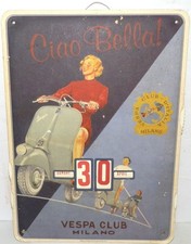 ITALIAN CAVALLINI PERPETUAL CALENDAR CIAO BELLA VESPA CLUB MILANO RARE EUC picture