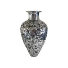Large Hammered Aliminium Floral Motif Vase picture