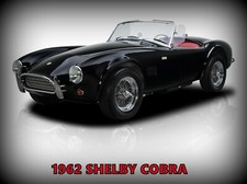 1962 Shelby Cobra Metal Sign: Large Size - 12 x 16