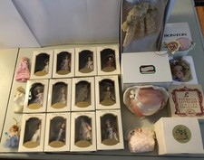 (video) 20 Ornaments Pretty Woman Porcelain Christmas Victorian Miniature Dolls picture