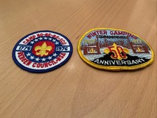 2 - Vintage 1976 1977 CAMP NO-BE-BO-SCO Boy Scout PATCH Bergen Council BSA NJ picture