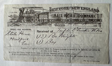 Vintage 1878 New York and New England Railroad Company Freight Receipt vignette picture