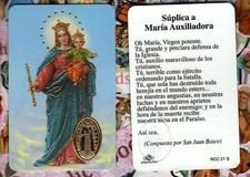 Suplica a Maria Auxiliadora - Spanish - Plastic stock Holy Card picture