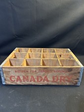 Canada Dry Vintage Wooden Soda Bottle Crate Carrier, Return For Deposit Refund picture