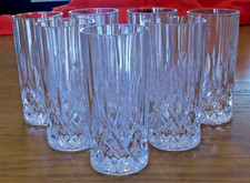 RCR Cristalleria 7 Iced Tea Glasses Very Heavy Opera Pattern Italy picture