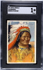 Geronimo 1911 T68 Royal Bengals SGC 1 Heroes of History Vintage Graded Card picture