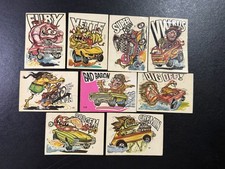 Vintage Lot of 9 Funny Hot Rod Monster Car Stickers Decals As-Is  picture