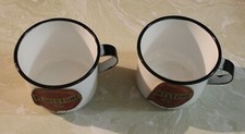 PAIR OF VINTAGE LISK PORCELAIN ENAMELED WARE CUPS WITH STICKERS picture