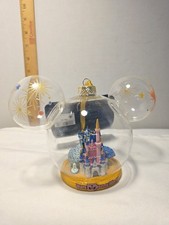 Walt Disney World Mickey Mouse Glass Mickey Ears Ornament w/ Castle picture