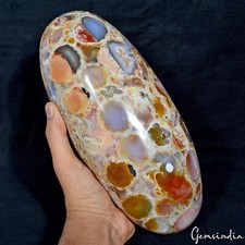 Best Quality 5.4Kg Leopard Skin Jasper Handmade Huge Oval Cab Healing Gem Lingam picture