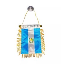 Guatemala Flag 4 X 6” MINI BANNER CAR WINDOW MIRROR HANGING w/ Suction Cup NEW picture