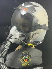 F-18 HORNET PILOT FLIGHT HELMET HGU-55 WITH MBU-12 GENTEX OXYGEN MASK picture