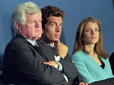 JFK Jr. John F Kennedy Jr Caroline Kennedy and Uncle Ted Kennedy Photo Print picture