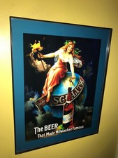 Schlitz Milwaukee Famous Beer Bar Man Cave Framed Advertising Sign picture