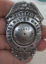 Antique Kelsey Hayes Wheel Company Automotive Plant Security Badge 2