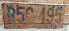 Vtg 1924 Pennsylvania Pa Penna License Plate R58495 Man Cave Ford Chevrolet picture
