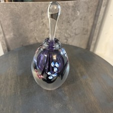 1994 Roger Gandelman Signed Studio Art Glass Floral Art Perfume Bottle W/Stopper picture