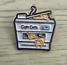 New Copy Cats Pin Badge Cute Kitty Machine Office Work Humor Kawaii Cute Gift picture