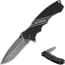 Spring-Assisted Tactical Pocket Knife | G10 Handle & Stonewashed Stainless Blade picture
