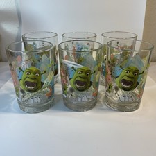McDonald's Shrek the Third Set of 6 Collectible Glasses 2007 With Inserts picture