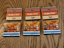 6 Vtg Butter Nut Coffee Coca-Cola Matchbook Houston Texas Advertising Full NOS  picture
