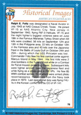 Ralph E. Foltz Autographed Trading Card WWII Ace Pilot Sighed Historical Images- picture