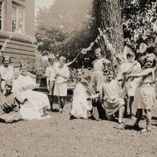 May Day Festival 1930s Antique Photo School Pageant Children Theatre Costume VTG picture