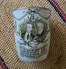 Doulton Burslem Australian Federation 1901 Commemorative Mug White/Green Mint picture