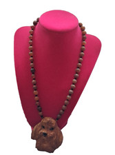 Vintage Carol Halmy Handmade Porcelain Poodle Dog Head Necklace picture