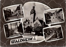Waldheim Germany Church Castle Street Stamp Real Photo RPPC Multiview Postcard picture