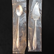NOS Sealed 1847 Rogers Bros Springtime Silverplate Sugar Spoon & Cheese Server picture