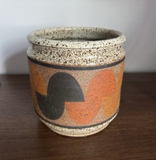 Rare K+R Kat and Roger 7 x 7” XL Ceramic Planter EUC ~2013-15? Geometric Mod picture