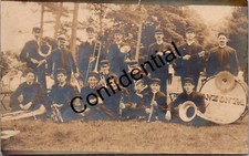 Real Photo Oneonta Brass Band w/ Big Bass Drum At Oneonta NY New York RPPC P41 picture
