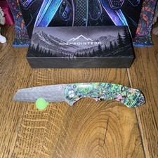 EDCGRIPPER / HIGH POINT EDC PEARL STORM Damascus Blade. Back Flip Thumb Stud picture