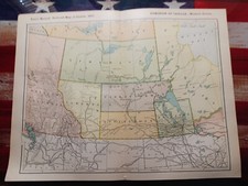 1902 Train Route Map Western Canada Railroad All Lines Station Towns 11×9