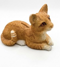 Vtg 1989 Sandicast BMA Dime Bank Orange Cat Piggy Bank By Artist Sandra Bruce picture
