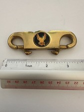 Vintage Brass Harley Davidson Eagle Double Spring Clip Keychain Vintage 80's picture