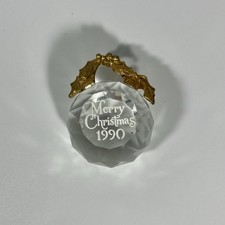 Vintage Merry Christmas 1990 Swarovski Faceted Crystal Ball Ornament  picture