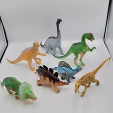 Vintage 1990s Dinosaurs. Prehistoric Dinosaurs Hard Rubber Figurines Alot Of 7 picture