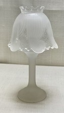 PartyLite Clairmont Frosted Glass Fairy Lamp Swirled Tulip Satin Finish 10” picture