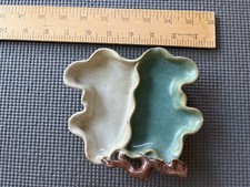 Antique Japanese Kyoto Celadon/Cream Porcelain Dish picture
