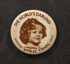 1930s Shirley Temple Doll Pinback Button The World's Darling Child Star picture